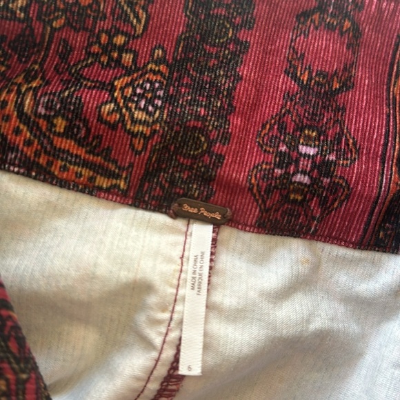 Free People Holding Onto A Dream Printed Cord Skirt - Picture 4 of 4